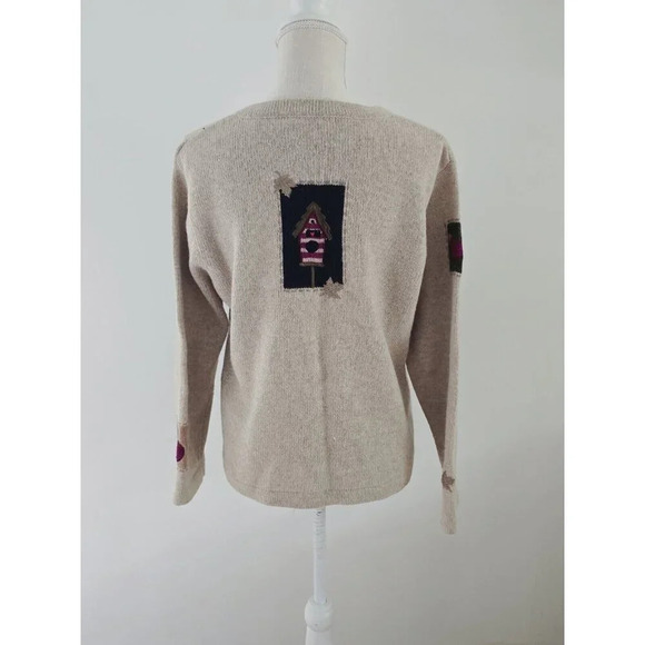 Croft & Barrow Fall Leaves Angora Wool Grandma Core Patchwork Cardigan Sweater S - Picture 9 of 12
